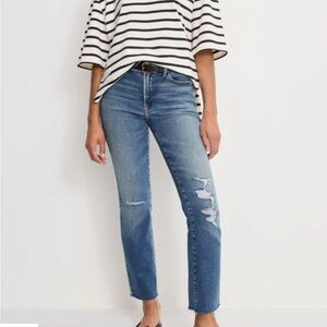 Good American Soft Tech Good Legs Straight Jeans indigo 1077 20 plus 20